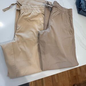 Set of 2 LLBean Pull-on Chinos, Mid-Rise Wide-Leg 
size 6P
